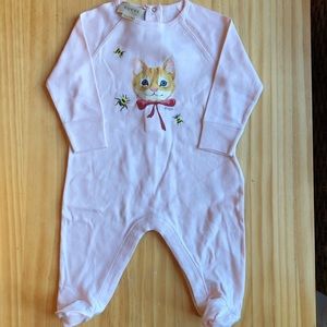 NWT Gucci pale pink cat onesie